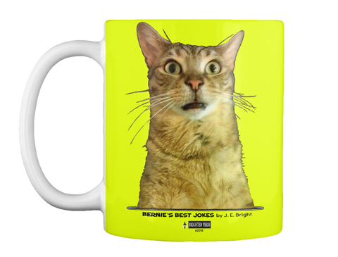 Bernie's Best Jokes neon yellow mug